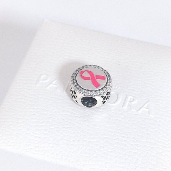 Pandora Pink Ribbon of Hope Charm Bead S925 Silver with box - Picture 7 of 7